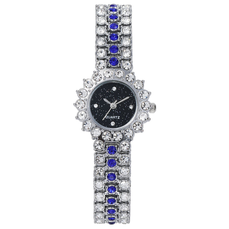 Fashion Full Diamond Women's Watch Bracelet Watch Star Surface Simple Temperament Round Water Diamond British Watch