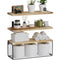Wooden Wall-mounted Suspension Rack Bathroom Wall Multi-layer Floating Partition Rack Wooden Toilet With Paper Storage Basket
