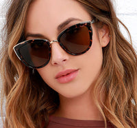 Ladies Cat Eye Sunglasses Personality Leopard Color Sunglasses