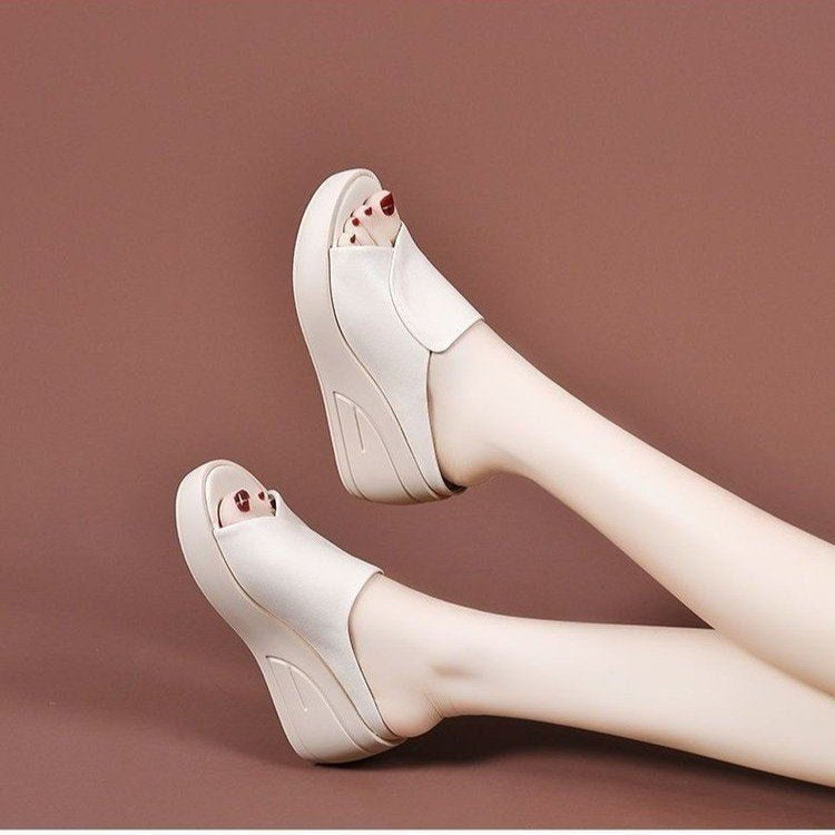 Platform Platform Platform Sandals Women's Summer Outer Wedge Non-slip Platform Slippers With High Height Soft Bottom Platform Women's Shoes