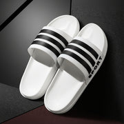 Black And White Striped Bathroom Slippers Indoor Non-slip Thick Bottom Mute Sandals And Slippers Home Men And Women Leisure Slippers