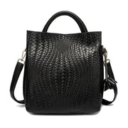 Genuine Leather Women's Bag New Arrival Large Capacity Handbag Women's Elegant Hand Carrying Shoulder Woven Pattern Women's Bag