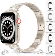 Suitable For Iwatch Straps. Three-bead Diamond-encrusted Zinc Alloy Apple Watch Straps. Applewatch Straps Are Exclusively Available Across Borders.