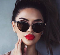 Ladies Cat Eye Sunglasses Personality Leopard Color Sunglasses