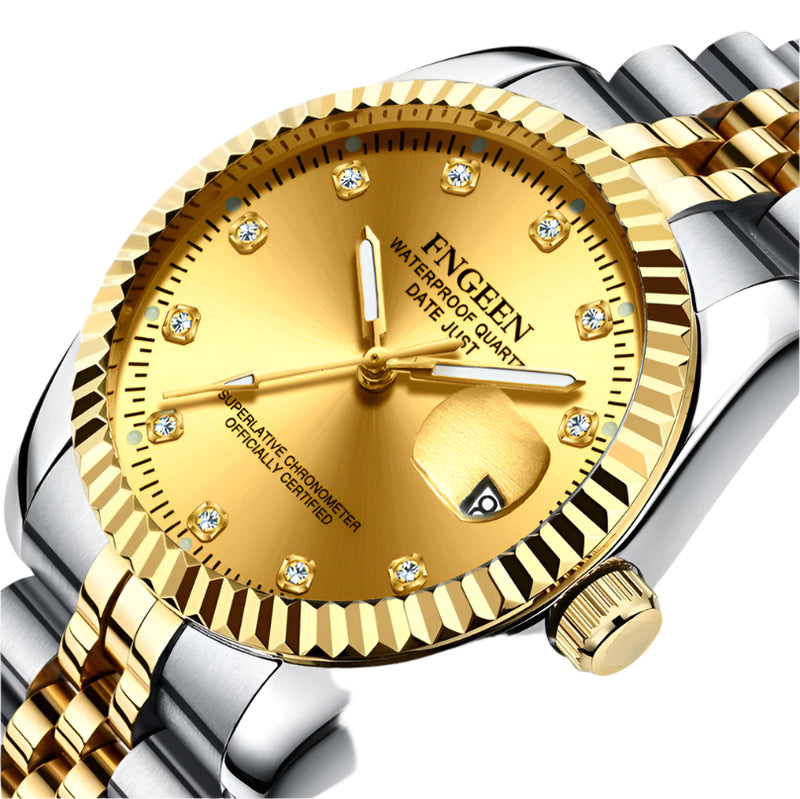 Gold Fashion Watch For Businessman By FNGEEN