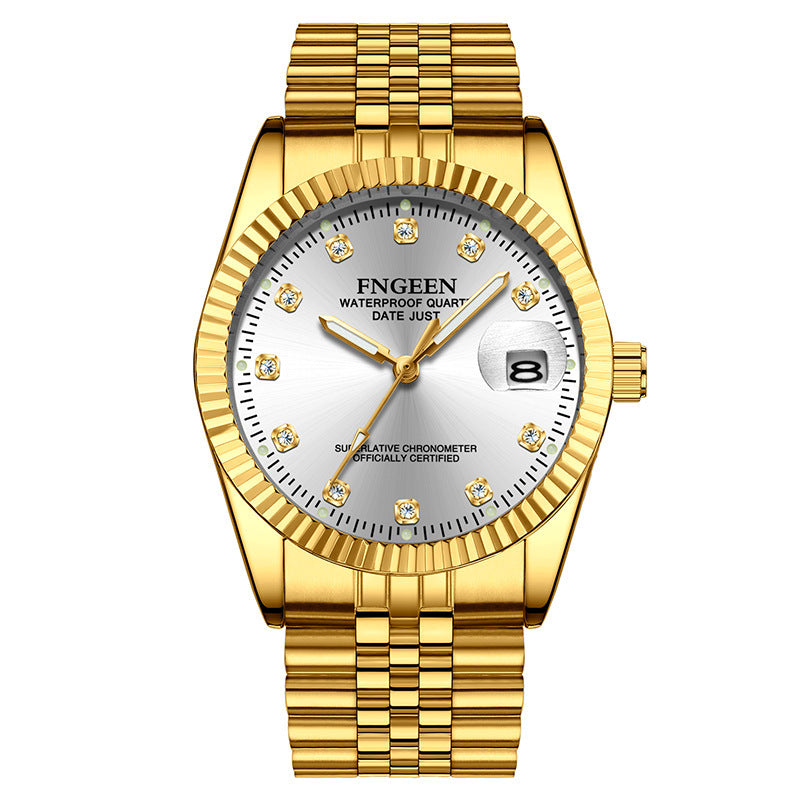 Gold Fashion Watch For Businessman By FNGEEN