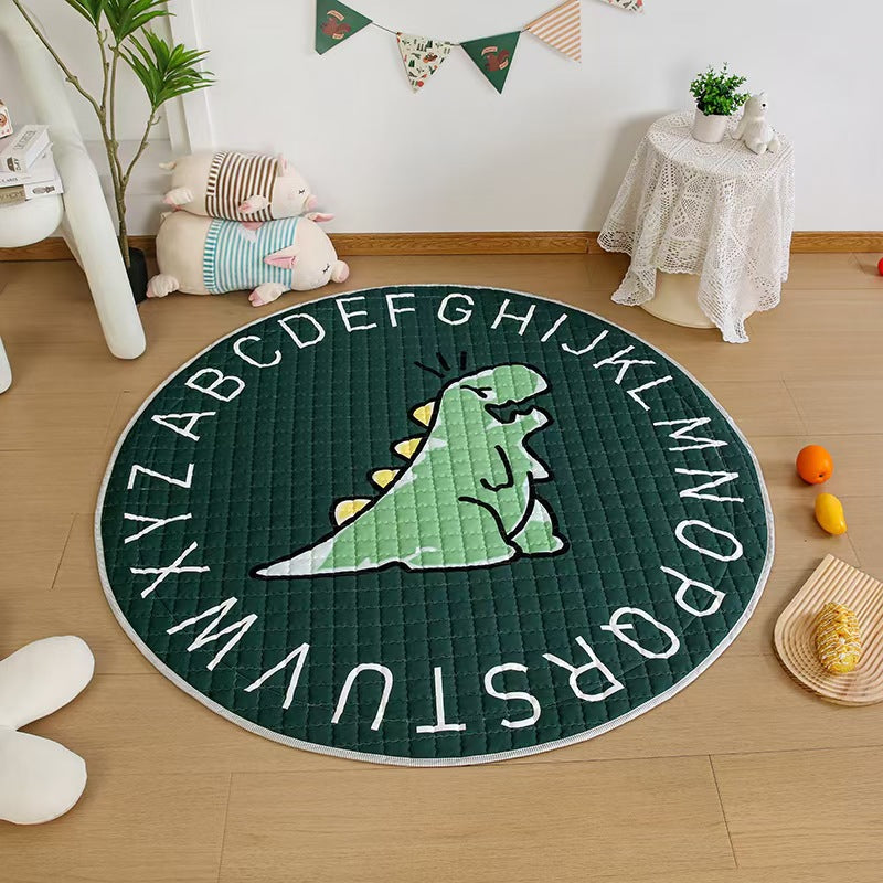 Cotton Children&#039;s Storage Crawling Mat Cartoon Round Infant Drawstring Climbing Mat Tent Mat