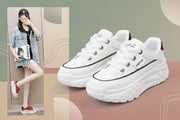 HY906 New Simple Women's Shoes 2023 Autumn Korean Style Breathable Heightened Platform Sports Casual Shoes Board Shoes For Students