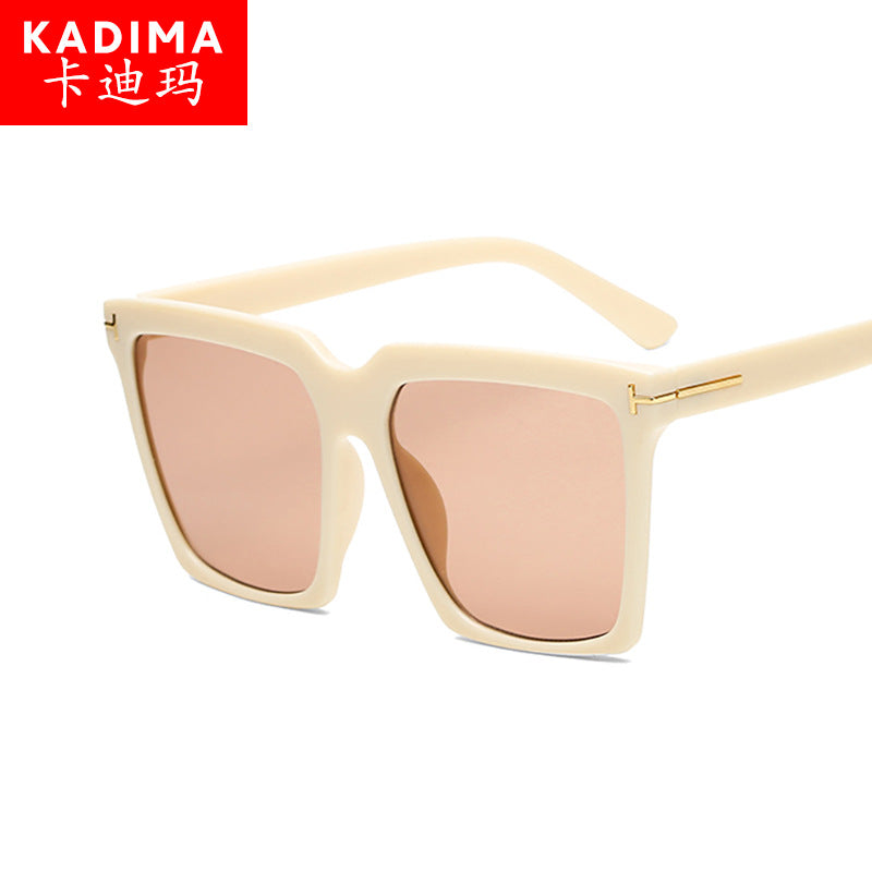 Square Frame Sunglasses Personalized Street Shooting Men And Ladies T-shaped Sunglasses