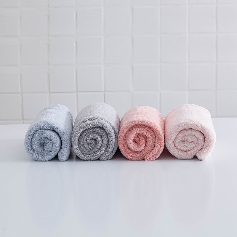 Coral Velvet Dry Hair Cap For Women, Strong Water Absorption, Quick Drying, Skin-Friendly, Soft And Breathable Household Baotou Towel Shower Cap