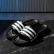 Black And White Striped Bathroom Slippers Indoor Non-slip Thick Bottom Mute Sandals And Slippers Home Men And Women Leisure Slippers
