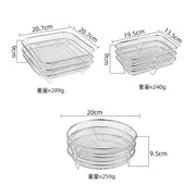 New Cross-border Air Fryer Grill 304 Stainless Steel Dehydration Mesh Rack Thickened Three-layer Removable Cooling Grill