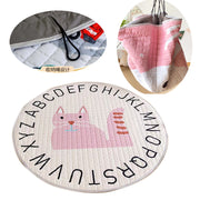 Cotton Children's Storage Crawling Mat Cartoon Round Infant Drawstring Climbing Mat Tent Mat