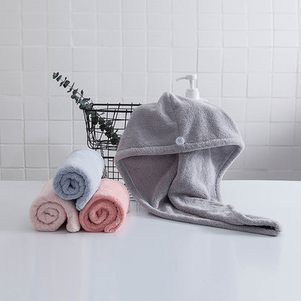 Coral Velvet Dry Hair Cap For Women, Strong Water Absorption, Quick Drying, Skin-Friendly, Soft And Breathable Household Baotou Towel Shower Cap