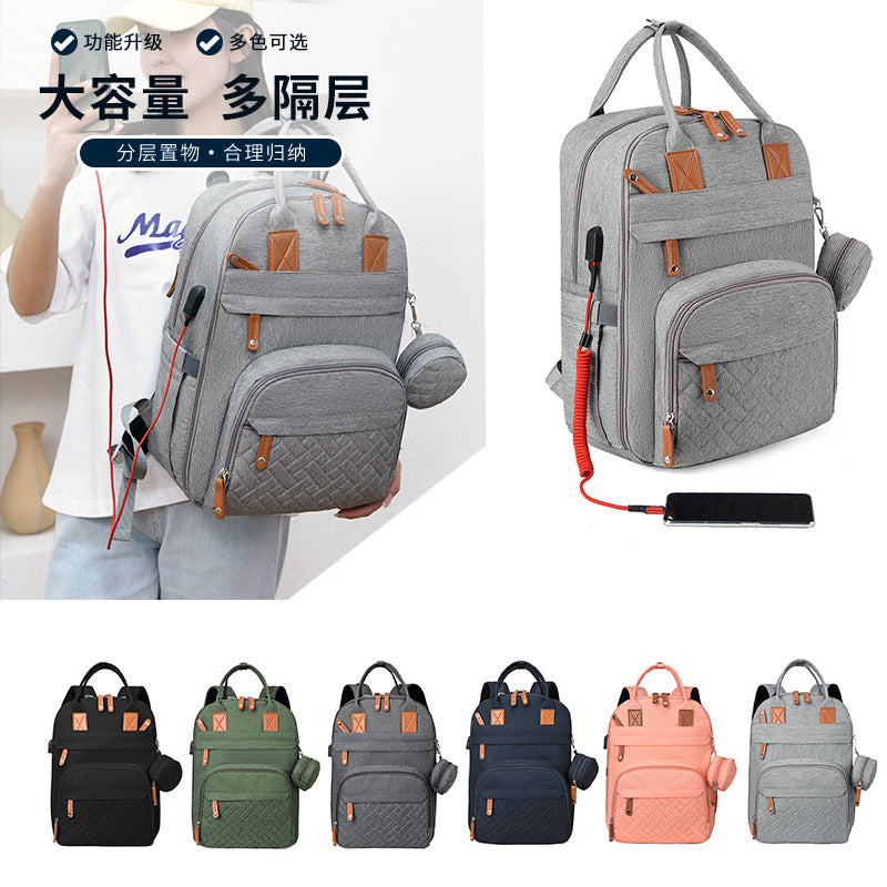 Popular New Fashion Large-capacity Mummy Bag European And American Fashion Multi-functional Women's Baby Bag