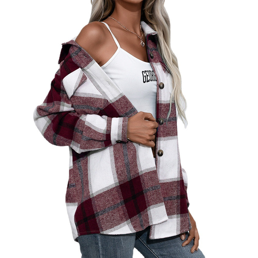 Temperament Plaid Shirt