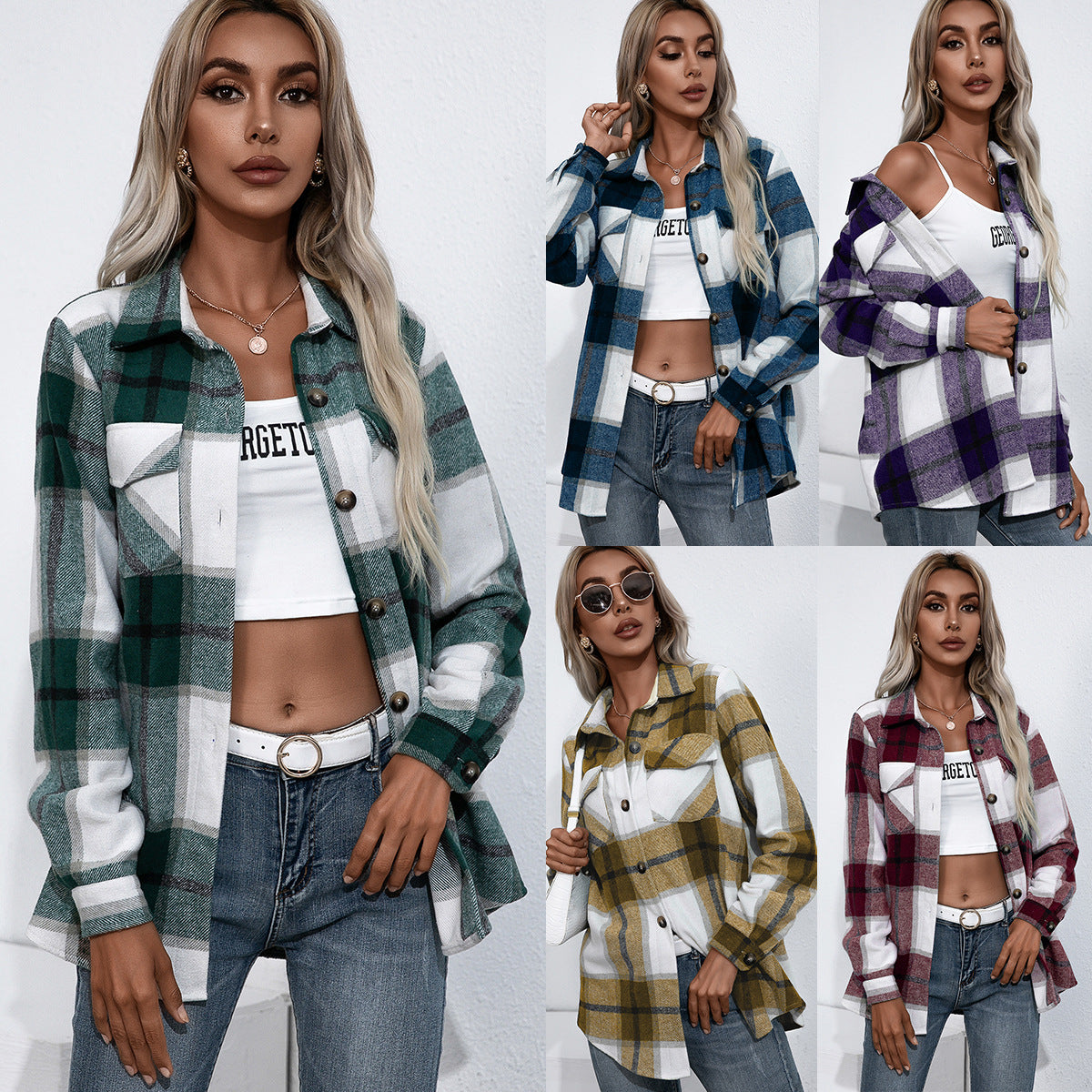 Temperament Plaid Shirt