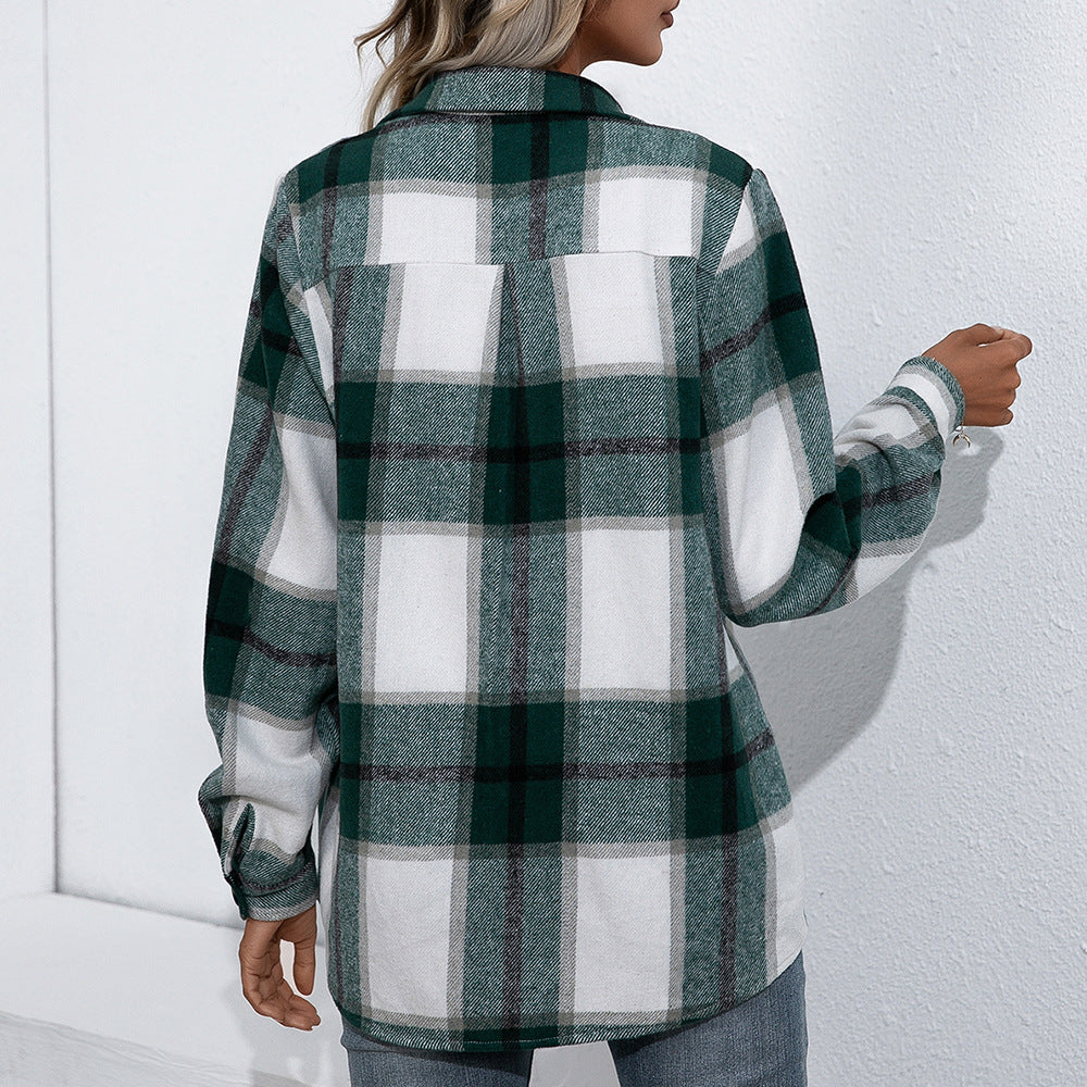 Temperament Plaid Shirt
