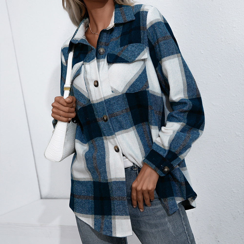 Temperament Plaid Shirt