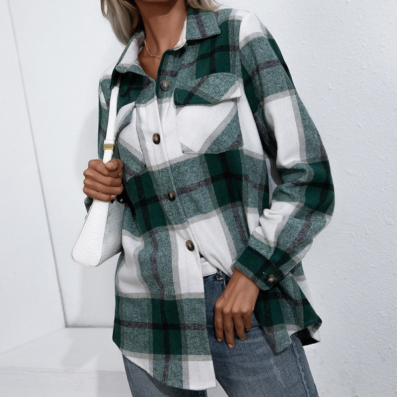 Temperament Plaid Shirt