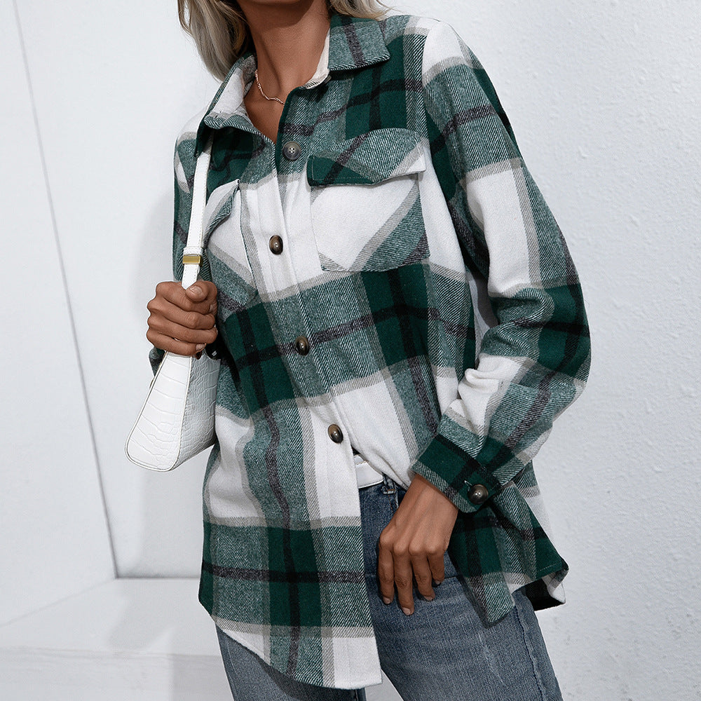 Temperament Plaid Shirt